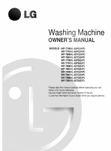 Manual LG WF-T8001TP Washing Machine