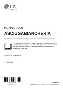 Manuale LG RC80V9AV3W Asciugatrice