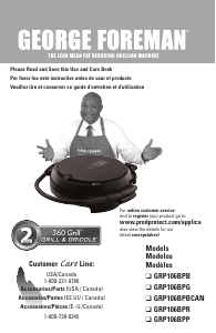 Manual George Foreman GRP106BPG Contact Grill