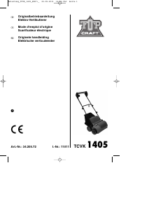 Mode d’emploi Topcraft TCVK 1405 Scarificateur