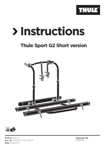 説明書 Thule Sport G2 Short 自転車キャリア