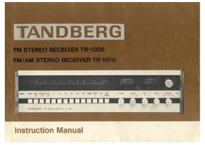 Manual Tandberg TR-1000 Radio