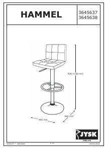 Manuál JYSK Hammel Barová židlička