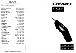 Käyttöohje Dymo 1540 Tarratulostin