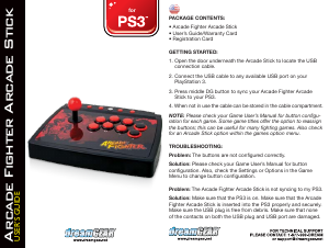 Mode d’emploi Dreamgear DGPS3-1357 Arcade Stick (PlayStation 3) Contrôleur de jeu