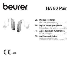 Handleiding Beurer HA 80 Pair Hoortoestel