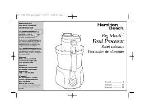 Manual Hamilton Beach 70570 Big Mouth Food Processor