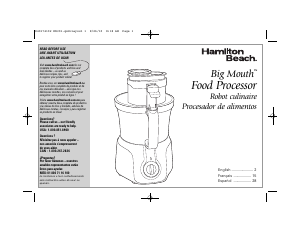 Manual Hamilton Beach 70575 Big Mouth Deluxe Food Processor