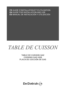 Mode d’emploi De Dietrich DPE7549XF Table de cuisson