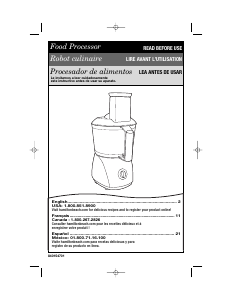 Manual Hamilton Beach 70610 ChefPrep Food Processor