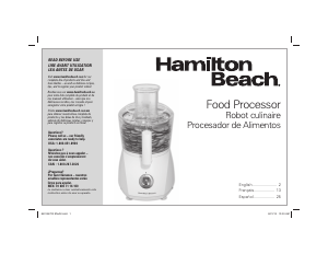 Manual Hamilton Beach 70610K ChefPrep Food Processor