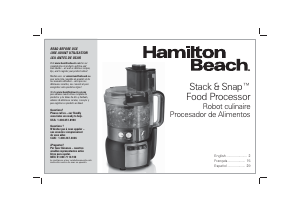 Manual Hamilton Beach 70720 Stack & Snap Food Processor