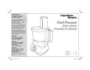 Manual Hamilton Beach 70740 Food Processor