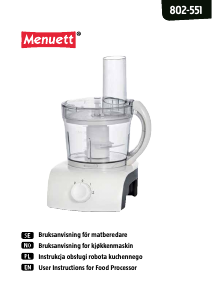 Manual Menuett 802-551 Food Processor