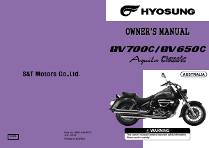 Bruksanvisning Hyosung GV650C Aquila Motorcykel