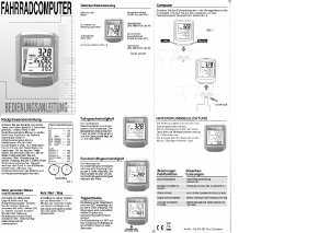 Manual Security Plus DK148 Cycling Computer