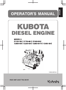 Handleiding Kubota D1803-M Aandrijfmotor