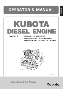 Handleiding Kubota V3800 Aandrijfmotor