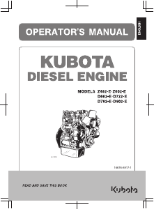 Handleiding Kubota D722 Aandrijfmotor