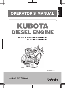 Handleiding Kubota D1403 Aandrijfmotor