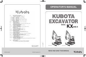 Handleiding Kubota KX040-4 Graafmachine