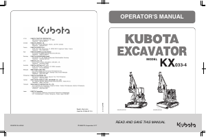 Handleiding Kubota KX033 Graafmachine