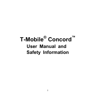 Handleiding T-Mobile Concord Mobiele telefoon