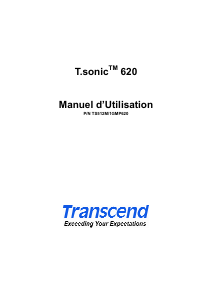 Mode d’emploi Transcend T.sonic 620 Lecteur Mp3