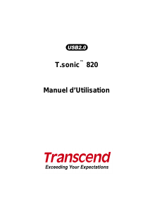 Mode d’emploi Transcend T.sonic 820 Lecteur Mp3