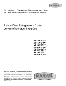 Handleiding Marvel MP15WS Wijnklimaatkast