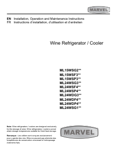 Mode d’emploi Marvel ML24WSG1 Cave à vin