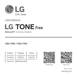 Használati útmutató LG HBS-FN6 Tone Free Fejhallgató