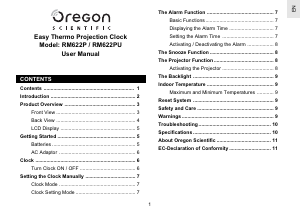 Manual de uso Oregon RM622P Despertador