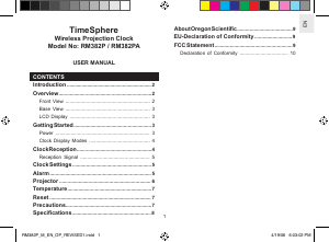 Mode d’emploi Oregon RM382P Réveil