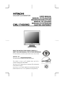 Mode d’emploi Hitachi CML174SXW2 Moniteur LCD