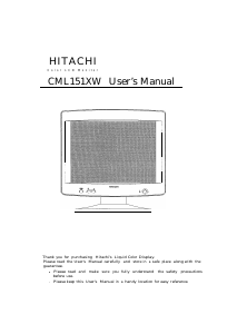 Mode d’emploi Hitachi CML151XW Moniteur LCD
