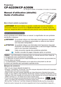 Mode d’emploi Hitachi CP-A220N Projecteur