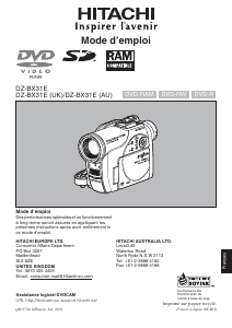 Mode d’emploi Hitachi DZ-BX31E Caméscope