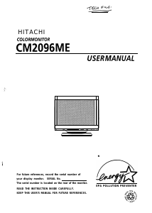 Mode d’emploi Hitachi CM2096ME Moniteur