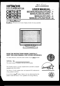 Mode d’emploi Hitachi CM751ET Moniteur