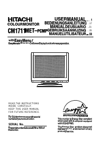 Mode d’emploi Hitachi CM1711MET Moniteur