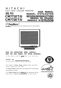 Mode d’emploi Hitachi CM771U Moniteur