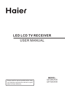 Manual Haier LET22C430 LED Television