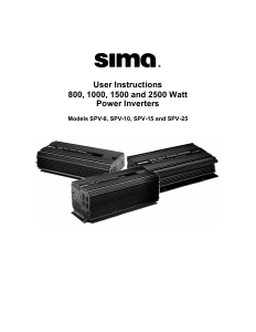 Manual Sima SPV-15 Power Inverter