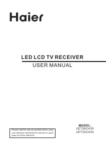 Manual Haier LET26C430 LED Television