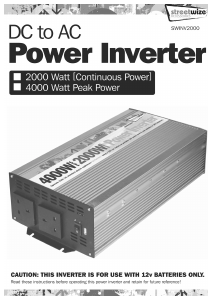 Manual Streetwize SWINV2000 Power Inverter