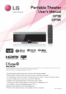 Manual LG DP1WPBC Home Theater System