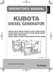 Manual Kubota J108 Generator