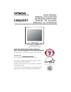 Mode d’emploi Hitachi CM621FET Moniteur