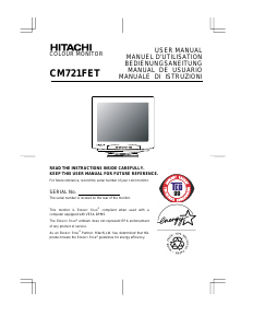 Mode d’emploi Hitachi CM721FET Moniteur